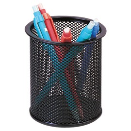 Q-Connect Pen Cup Metal Black (office Set) / Small Office Accessories/Type-Desktop/Kind-For Pens/Material-Metal/Dividers-N.a. / Colour-Black/Dimensions (mm)-90x100