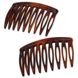 Camila Paris CP2949 French Hair Side Comb, Small Tortoise Shell, French Twist Hair Combs Decorative, Strong Hold Hair Clips for Women Bun Chignon Up-Do Styling Girls Hair Accessories, Made in France