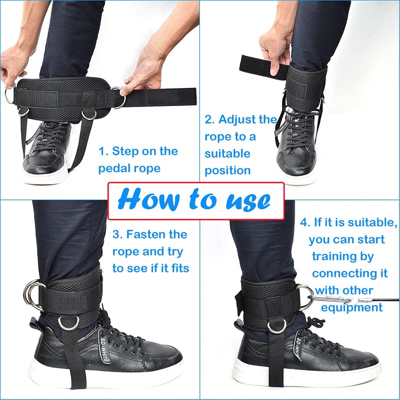 Taicols Ankle Straps for Cable Machines, Adjustable Ankle Strap, D-Ring