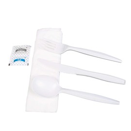 Karat U2202W PP Cutlery Kits Salt and Pepper - White (Case of 250)