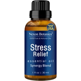 Stress Relief Essential Oil Blend 30 ml - Stress Relief & Calm Essential Oil for Diffusers & Aromatherapy - Promotes Relaxation & Rest - Nexon Botanics