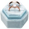 POKOFO Vintage Hexagon Velvet Bearer Box Double Ring with Detachable