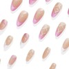 24Pcs French Tip Press on Nails Long Almond Fake Nails