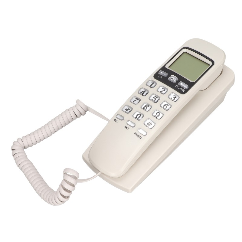 Wired Wall Phone Multifunctional Calendar LCD Display Caller ID Landline