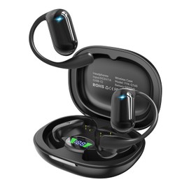 SANOTO AI Translator Headphones, 144 Languages Translator Earbuds with OWS LCD Touch Screen, Open Ear Headphones Bluetooth, Headphones Translator for Travel, Business, Studies