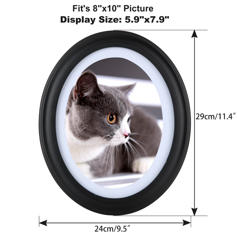 SENENQU 2 Pack Black Oval Picture Frames 8x10 Classic Oval