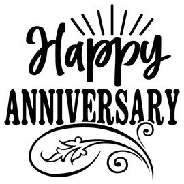 SEC Apparel Anniversay Iron On Patches Decals Transfers Applique Letters for Onesies t Shirts Fabric Clothing | Vol.1 (Happy-Anniversary)