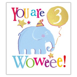 Danilo Promotions Limited Age 3 Birthday Card, Brightside Age 3 Birthday Card, 3rd Birthday Card Brightside, Happy 3rd Birthday Card,Multi,7 x 6 inch