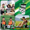 Domensi 12 Pcs Soccer Plastic Tumbler with Lid and Straw