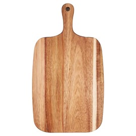 Acacia Wood Cutting Board for Kitchen (14'' x 8''), Wooden Cutting Board with Handle, Charcuterie Board, Cheese Board, Decorative Wooden Serving Board (1, Acacia Wood Color, 14"L x 8"W)