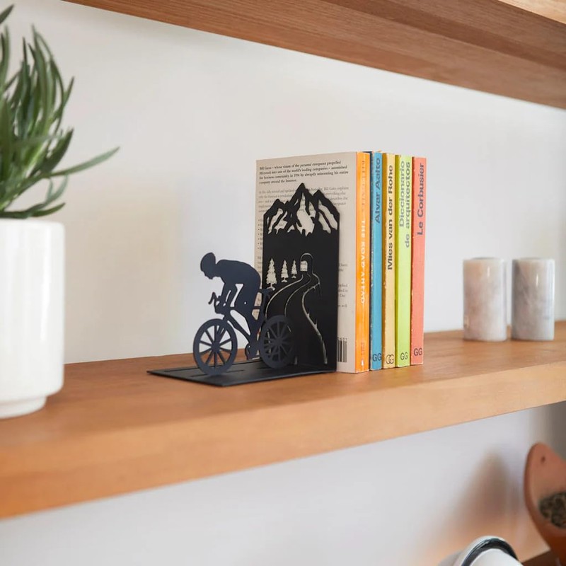 Balvi Le Tour Bookend Black A Cyclist on a Mountain
