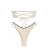 seamoly Conjunto de bikini estilo bandeau con lazo de cuadros