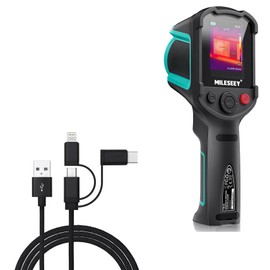 BoxWave Cable Compatible with Mileseey TR10 Thermal Imaging Camera - AllCharge 3-in-1 Cable - Jet Black