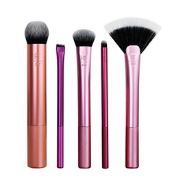 Real Techniques, Artist Essencials, Set de Brochas de Maquillaje para Artistas, Kit de Accesorios Esenciales, Juego de Brochas para Todo Tipo de Maquillaje Profesional, 5 piezas