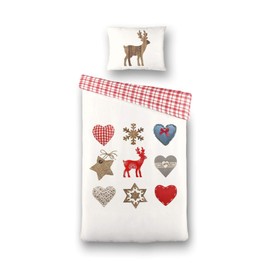 Byrklund Lillehammer Cotton Reversible Bed Linen 135 x 200 + 80 x 80 cm Off-White