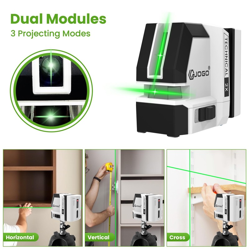 G JOGO Laser Level, 100Ft Dual Modules Self Leveling Green