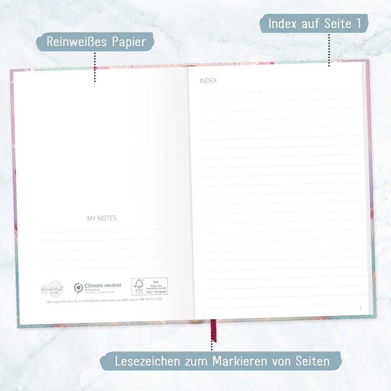 Trendstuff by Häfft Notebook A5 Lined [Silky Pink] 124 Pages,
