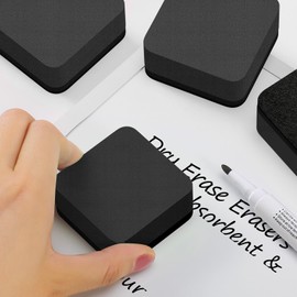 MaxGear Dry Erase Erasers, 48 Pack Magnetic Whiteboard Erasers Dry Erase, White Board Dry Eraser for Whiteboard, Mini Whiteboard Erasers for Dry Erase Board Classroom, School （Black, 2 x 2 x 0.6 Inch
