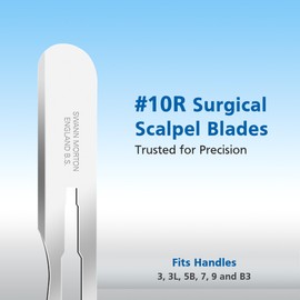 Swann Morton Surgical Scalpel Blade #10R - Sterile Dermaplane Blade for Face, Dermaplaning for Women & Men, Stainless Steel, Beauty Tools for Estheticians - Individually Wrapped, Box of 100