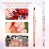 2PCS Double Ended Nail Art Brushes Oval Gel Nail Brush