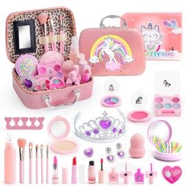 Kids Washable Makeup Girls Toys,Real Little Girl Make up Sets,Toddler Makeup Kit for Kid Children Princess Christmas Birthday Gifts Toys for 5 6 7 8 9 10 Year Old Girls