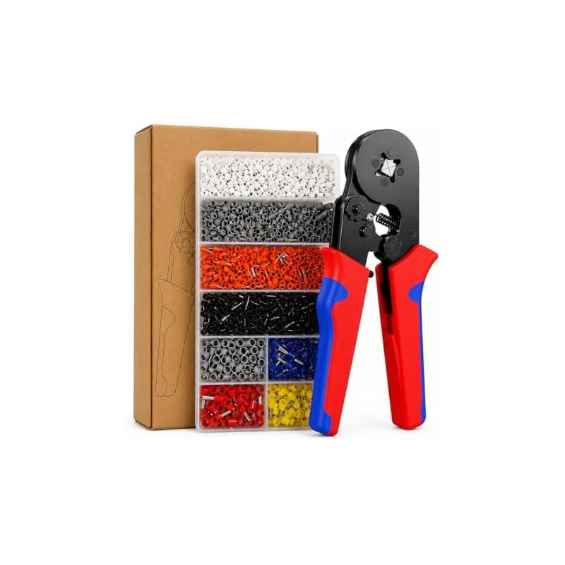 Kit Pinza Crimpadora 1800 Terminales Profesional Hsc8 6-4a Con Ferrules