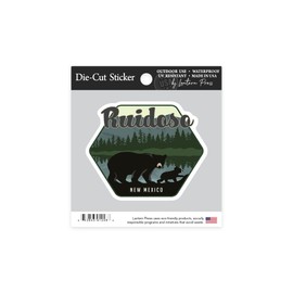 Die Cut Sticker Ruidoso, New Mexico, Black Bear and Cub, Contour Vinyl Sticker 1 to 3 inches (Waterproof Decal for Cars, Water Bottles, Laptops, Coolers), Small