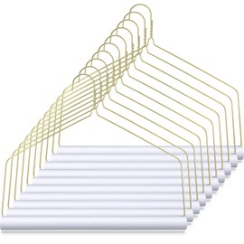 Didaey 10 Sets Dry Cleaner Hangers 18" Drapery Hanger and Tubes Tablecloth Hangers Blanket Hanger Drapery with Strong 10.5 Gauge Wire for Heavy Items