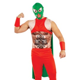 fun shack Mexican Wrestler Costume Adult, Lucha Libre Cape, Pro Wrestler Costume Men, Luchador Costume Adult With Mask