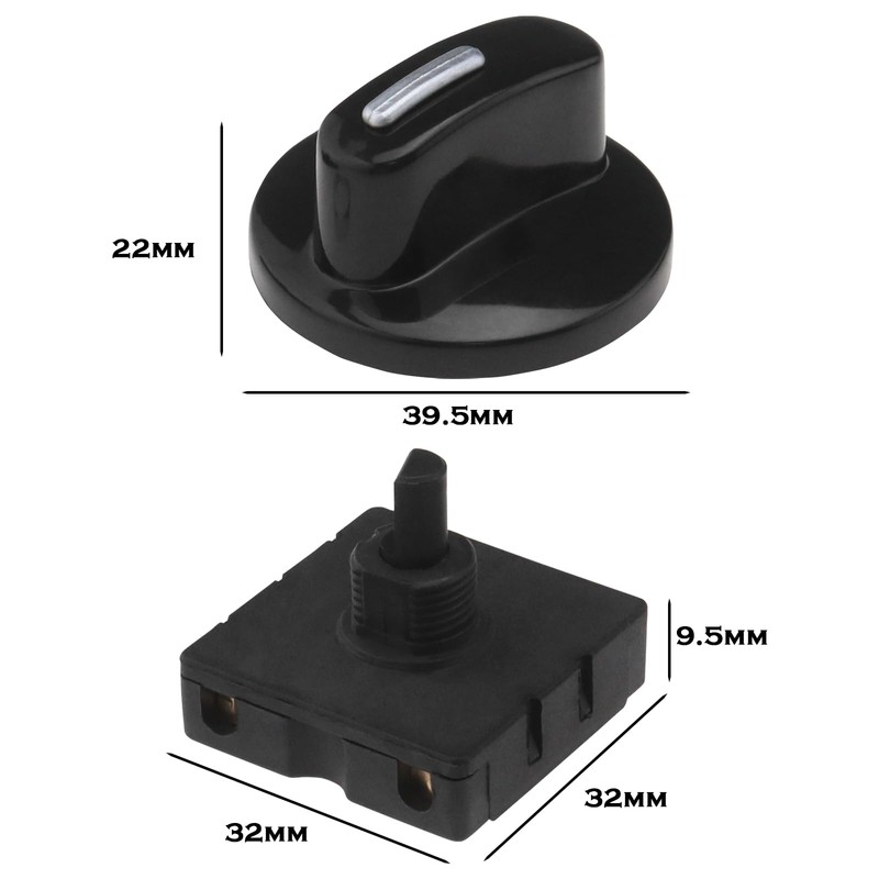 Create idea 2PCS Rotary Switch 4 Positions 3 Speeds Rotary