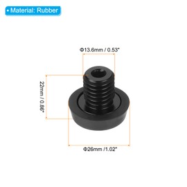 PATIKIL 0.53" Billiard Cue Bottom Cover, 1 Pack Billiard Cue Rubber Plug Billiard Cue Bottom Protection Pad for Billiard Cue Stick, Black