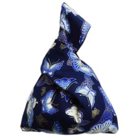 FANCYPUMPKIN Vintage Japanese Yukata Kimono Crane Handbag Wrist Bag Small Coin Bag Carry Bag Handbag Knot Bag for Women, Multicoloured 13