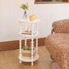 AWASEN Small Round Side Table, White End Table with 3-Tier