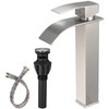Bathfinesse Waterfall Bathroom Faucet Brushed Nickel Stainless Steel Vessel Sink