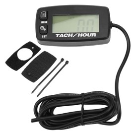 LCD Backlit Gauge Resettable Inductive Tachometer Hour Meter for 2/4 Stroke Engines