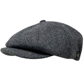 WEROR WEROR-321.1 Men's Flat Cap with Peak - Hat with Cotton Lining - Autumn/Winter, charcoal