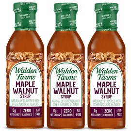 Walden Farms Maple Walnut Syrup – Perfect for Pancakes, Waffles, Desserts – Zero Calorie, Sugar-Free, Low Carb, Keto-Friendly, Gluten-Free, Vegan – 3-Pack, 12 oz Bottles