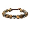 Ochrana Pulsera Ajustable de Ojo de Tigre Mate con hematita
