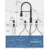 4 Holes Kitchen Faucet Matte Black, Commercial 3 Hole Kitchen