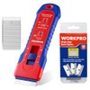 WORKPRO Retractable Razor Blade Scraper with 56 Blades, Built-in Storage