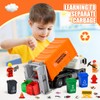Joellfuner Rubbish Car Toy, Rubbish Collection Vehicle with 4 Containers,