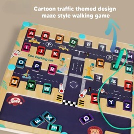 Magnetic Alphabet Maze Letter Puzzle, Montessori Fine Motor Skills Toys for Boys Girls 3 4 5 Years Old, Wooden Learning Letter Toddler Puzzle Board, Gifts for Preschool Sensory Activities for Toddlers