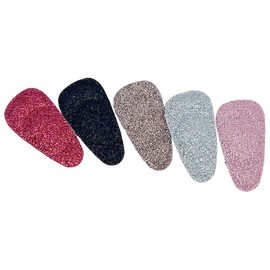 Kamipita Cute Velcro Hair Clip, Glitter, Glitter Hair Clip, Hairpin Hair Elastic Short Hair 3.8*2cm (Super Mini Teardrop Glitter Black)