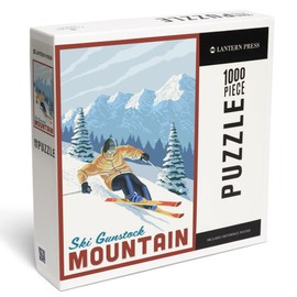 Lantern Press 1000 Piece Jigsaw Puzzle, Ski Gunstock Mountain, Downhill Skier