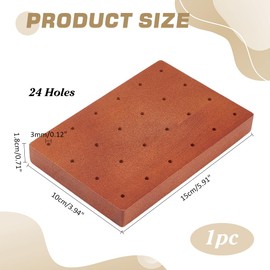 PH PandaHall Wooden Food Skewer Display Holder Fruit Kabobs Skewers Stand Board Catering Supplies Clay Figurines Display Trays with 24 Holes for Appetizers Cocktail Parties Picnic, 15x15cm