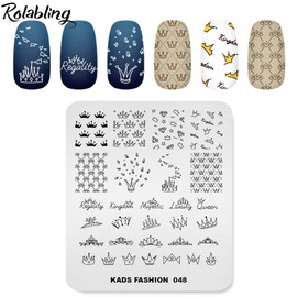 Nail Stamping Plate Fashion Crown Rich Luxury King Queen Theme Multi-Pattern Stamp Print Image Stamp Template Nail Art for Nail Design By Rolabling
