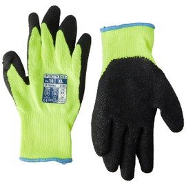 Portwest A140 Thermal Outdoor Cold Protection Glove with Crinkle Latex Grip ANSI, YellowBlack, X Large