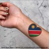 4 x 'Namibia Flag Heart' Temporary Tattoos - Water Resistant,