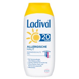 Ladival Allergic Skin Sun Protection Gel SPF 20 - Fragrance-Free Sun Gel for Allergy Sufferers - No Colours and Preservatives - Waterproof - 1 x 200 ml
