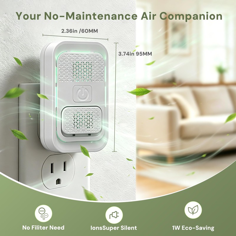 Plug in Air Purifiers for Home - High-Density Ionic Air